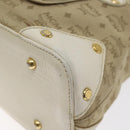 MCM Vicetos Logogram Shoulder Bag Canvas Beige Gold Auth 129427-9