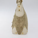 MCM Vicetos Logogram Shoulder Bag Canvas Beige Gold Auth 129427-4