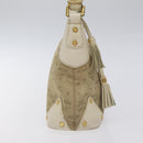 MCM Vicetos Logogram Shoulder Bag Canvas Beige Gold Auth 129427-5