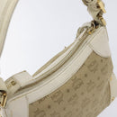 MCM Vicetos Logogram Shoulder Bag Canvas Beige Gold Auth 129427-6