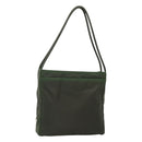 PRADA Shoulder Bag Nylon Khaki Silver Auth 129429-1