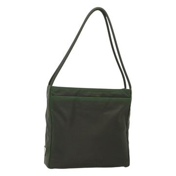 PRADA Shoulder Bag Nylon Khaki Silver Auth 129429