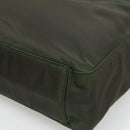 PRADA Shoulder Bag Nylon Khaki Silver Auth 129429-9