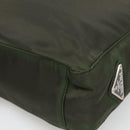 PRADA Shoulder Bag Nylon Khaki Silver Auth 129429-15