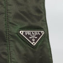 PRADA Shoulder Bag Nylon Khaki Silver Auth 129429-17