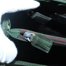 PRADA Shoulder Bag Nylon Khaki Silver Auth 129429-18