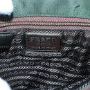 PRADA Shoulder Bag Nylon Khaki Silver Auth 129429-19