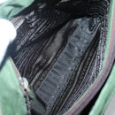 PRADA Shoulder Bag Nylon Khaki Silver Auth 129429-10