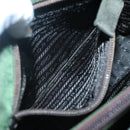 PRADA Shoulder Bag Nylon Khaki Silver Auth 129429-22