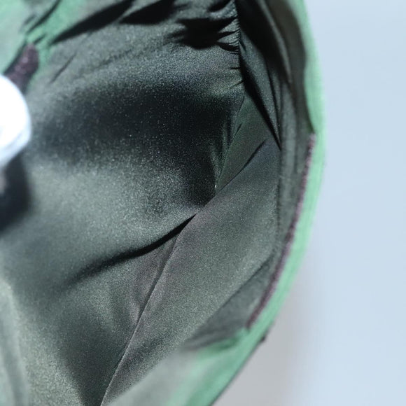 PRADA Shoulder Bag Nylon Khaki Silver Auth 129429