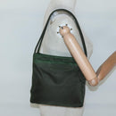 PRADA Shoulder Bag Nylon Khaki Silver Auth 129429-25