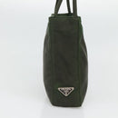 PRADA Shoulder Bag Nylon Khaki Silver Auth 129429-3