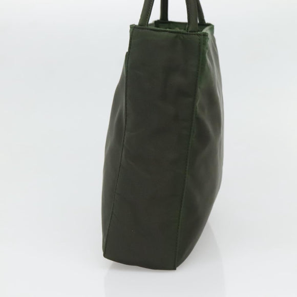 PRADA Shoulder Bag Nylon Khaki Silver Auth 129429
