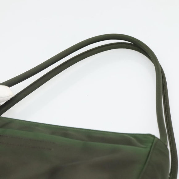 PRADA Shoulder Bag Nylon Khaki Silver Auth 129429