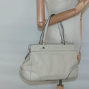 GUCCI GG Canvas Guccissima Pretty Tote Bag Leather Beige Gold 257063 Auth 129430-23