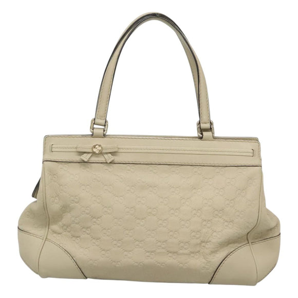 GUCCI GG Canvas Guccissima Pretty Tote Bag Leather Beige Gold 257063 Auth 129430