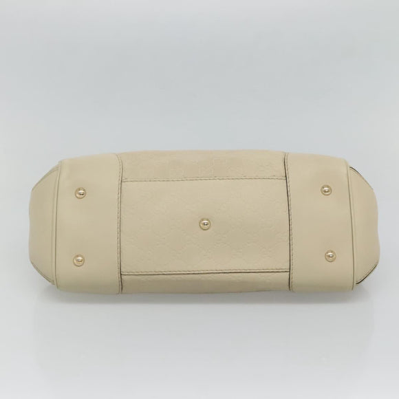 GUCCI GG Canvas Guccissima Pretty Tote Bag Leather Beige Gold 257063 Auth 129430