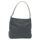 PRADA Shoulder Bag Nylon Green Silver Auth 129439-1