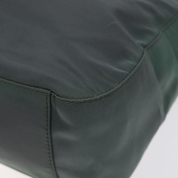 PRADA Shoulder Bag Nylon Green Silver Auth 129439