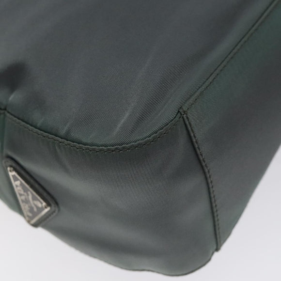 PRADA Shoulder Bag Nylon Green Silver Auth 129439
