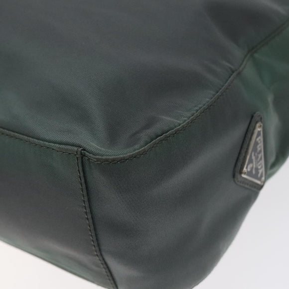 PRADA Shoulder Bag Nylon Green Silver Auth 129439