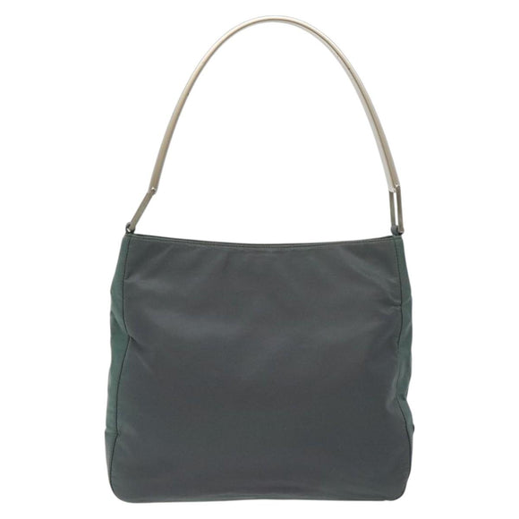 PRADA Shoulder Bag Nylon Green Silver Auth 129439