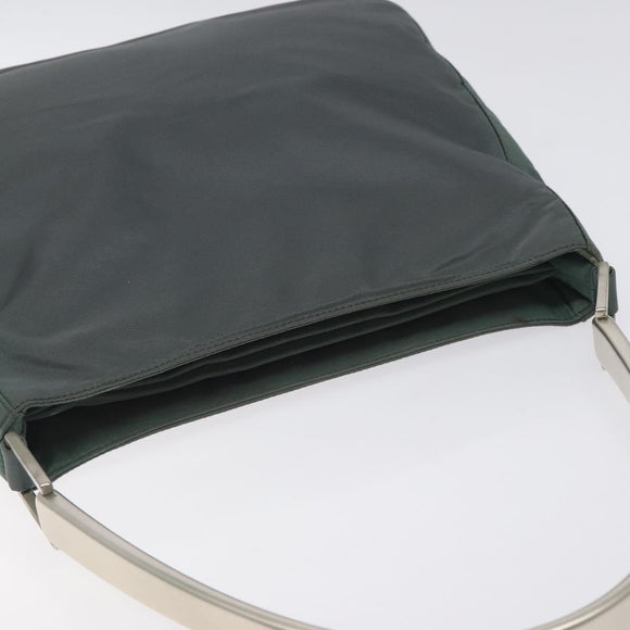 PRADA Shoulder Bag Nylon Green Silver Auth 129439