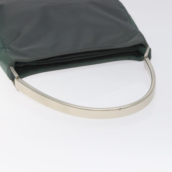 PRADA Shoulder Bag Nylon Green Silver Auth 129439