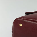 MCM Studs Hand Bag Leather 2way Bordeaux Gold Auth 129455-10