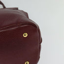 MCM Studs Hand Bag Leather 2way Bordeaux Gold Auth 129455-13