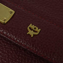 MCM Studs Hand Bag Leather 2way Bordeaux Gold Auth 129455-14