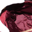 MCM Studs Hand Bag Leather 2way Bordeaux Gold Auth 129455-19