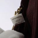 MCM Studs Hand Bag Leather 2way Bordeaux Gold Auth 129455-21