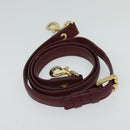 MCM Studs Hand Bag Leather 2way Bordeaux Gold Auth 129455-22