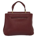 MCM Studs Hand Bag Leather 2way Bordeaux Gold Auth 129455-3