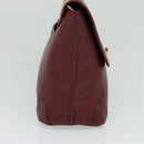 MCM Studs Hand Bag Leather 2way Bordeaux Gold Auth 129455-4