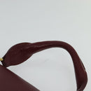 MCM Studs Hand Bag Leather 2way Bordeaux Gold Auth 129455-8