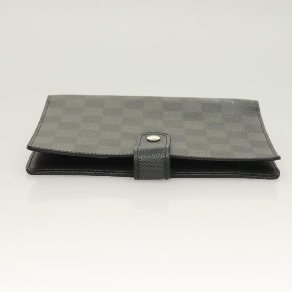 LOUIS VUITTON Damier Graphite Agenda MM Day Planner Cover R20242 LV Auth 129464