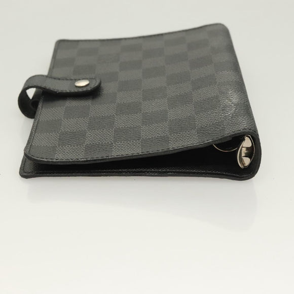 LOUIS VUITTON Damier Graphite Agenda MM Day Planner Cover R20242 LV Auth 129464