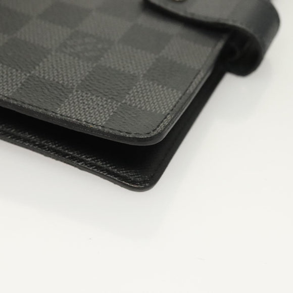 LOUIS VUITTON Damier Graphite Agenda MM Day Planner Cover R20242 LV Auth 129464