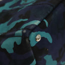 PRADA Canapa MM Hand Bag Canvas Blue Silver Camouflage Auth 129470-10