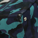 PRADA Canapa MM Hand Bag Canvas Blue Silver Camouflage Auth 129470-12