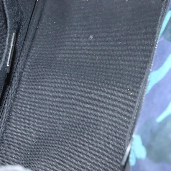 PRADA Canapa MM Hand Bag Canvas Blue Silver Camouflage Auth 129470