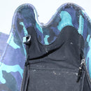 PRADA Canapa MM Hand Bag Canvas Blue Silver Camouflage Auth 129470-18