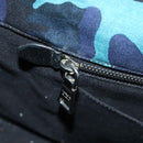 PRADA Canapa MM Hand Bag Canvas Blue Silver Camouflage Auth 129470-19