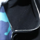 PRADA Canapa MM Hand Bag Canvas Blue Silver Camouflage Auth 129470-22