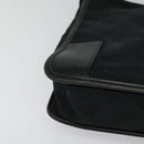 GUCCI GG Canvas Shoulder Bag Black Silver 001 4205 Auth 129471-9