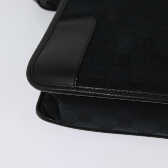 GUCCI GG Canvas Shoulder Bag Black Silver 001 4205 Auth 129471