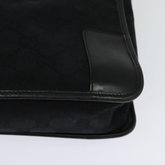 GUCCI GG Canvas Shoulder Bag Black Silver 001 4205 Auth 129471