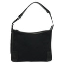 GUCCI GG Canvas Shoulder Bag Black Silver 001 4205 Auth 129471-13